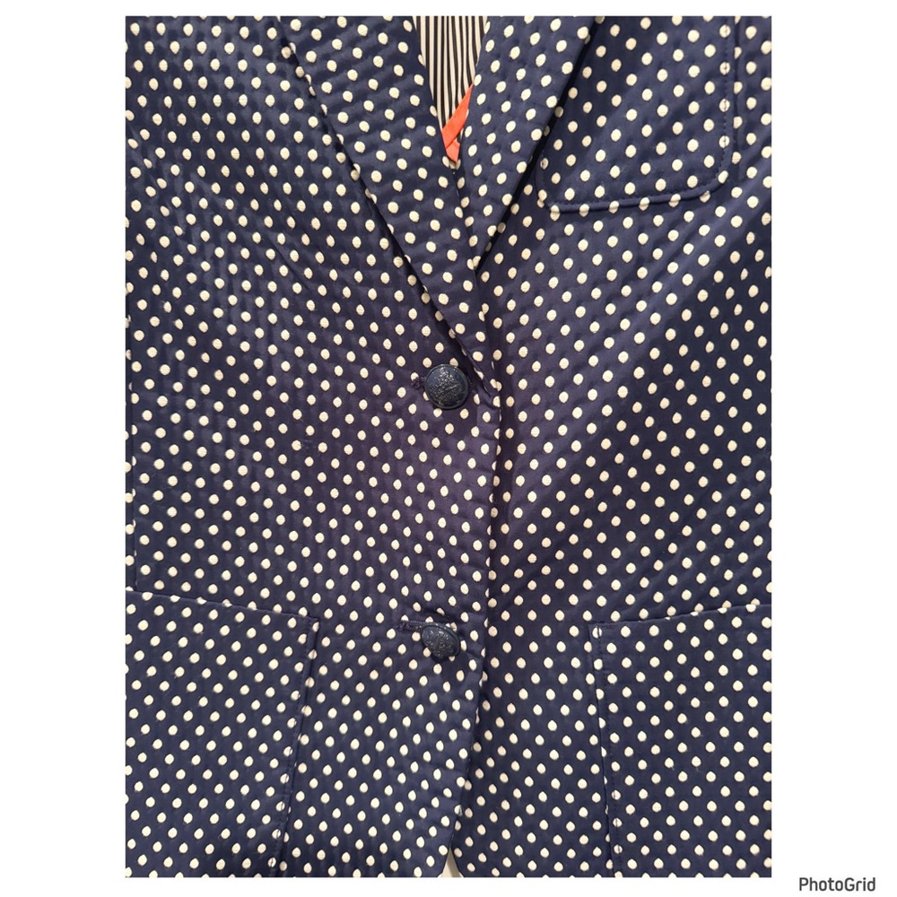 NWOT Gap Academy Blazer Blue Polka Dot Size 6 - Picture 2 of 3